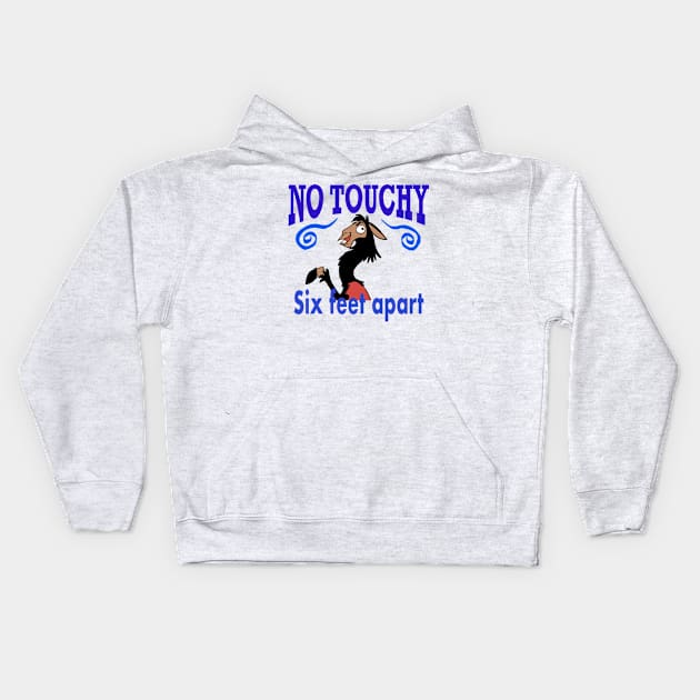 COVID 19- no touchy Kids Hoodie by wolfmanjaq